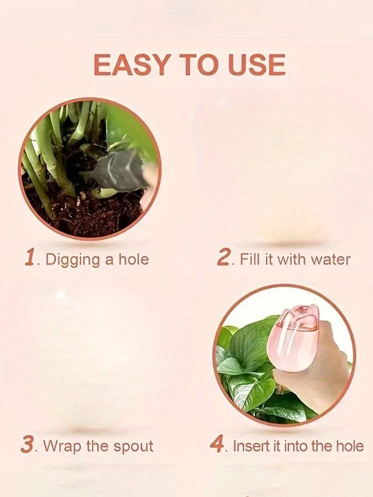 Garden Pink Tulip Plant Watering Balls, Suitable For Indoor Outdoor Plants, Automatic Plant Drippers, And Automatic Watering