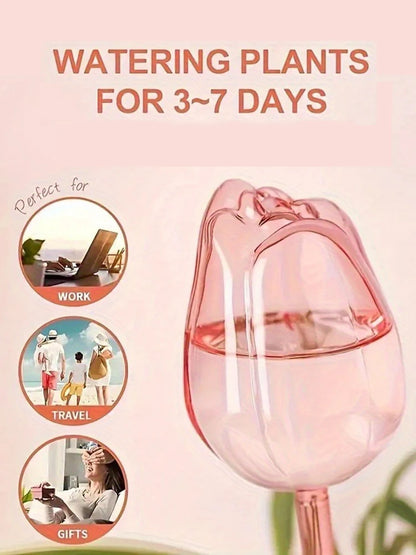 Garden Pink Tulip Plant Watering Balls, Suitable For Indoor Outdoor Plants, Automatic Plant Drippers, And Automatic Watering